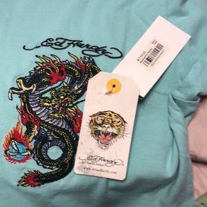Ed Hardy  seafoam colour size small T-shirt With tags